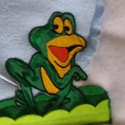Vyšívaná zelená žába